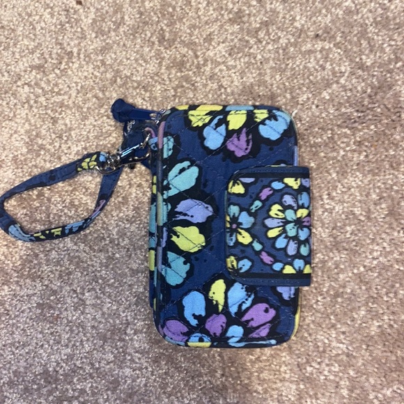 Vera Bradley wallet with phone holder in Indigo Pop - Picture 1 of 3